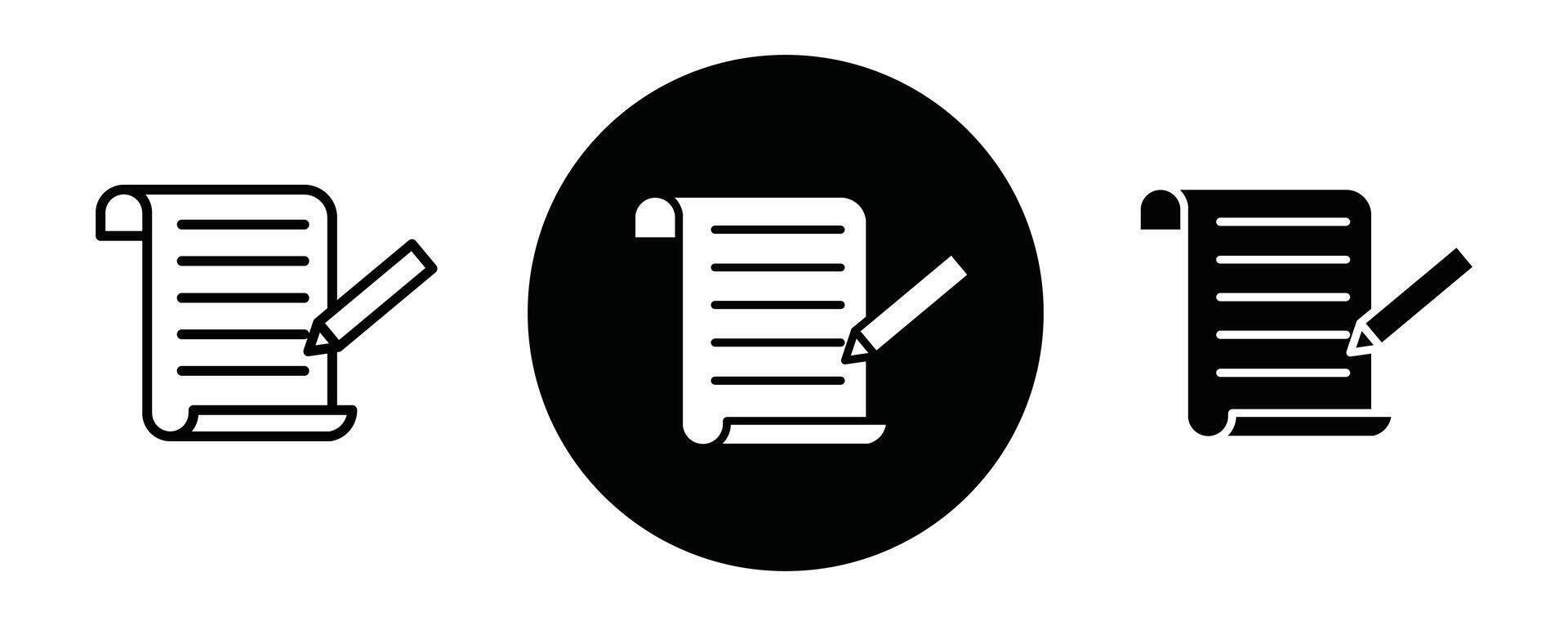 Draft outline icon collection or set. Draft Thin line art vector