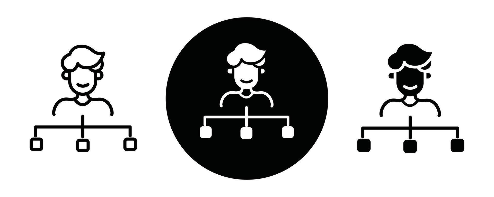 Department head outline icon collection or set. Department head Thin line art vector