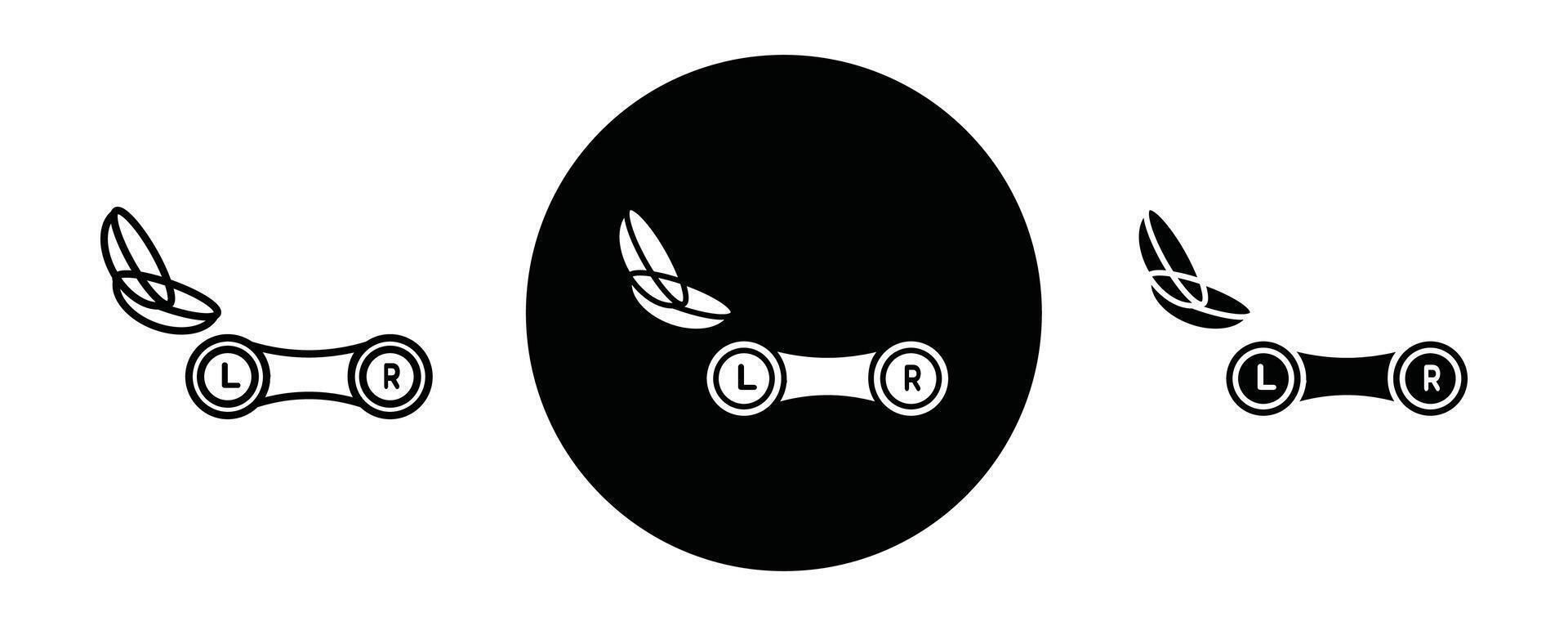 Contact lens outline icon collection or set. Contact lens Thin line art vector