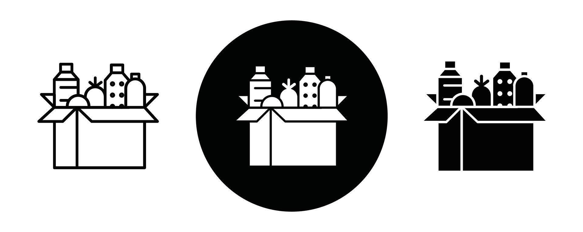 Donation box outline icon collection or set. Donation box Thin line art vector