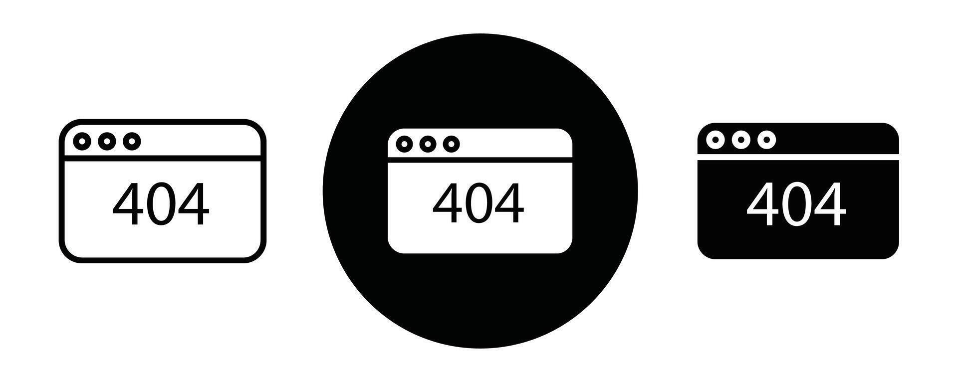 Error 404 page outline icon collection or set. Error 404 page Thin line art vector