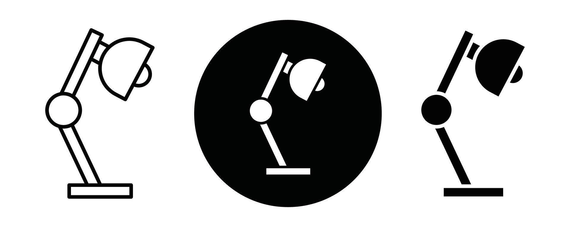 Desk lamp outline icon collection or set. Desk lamp Thin line art vector