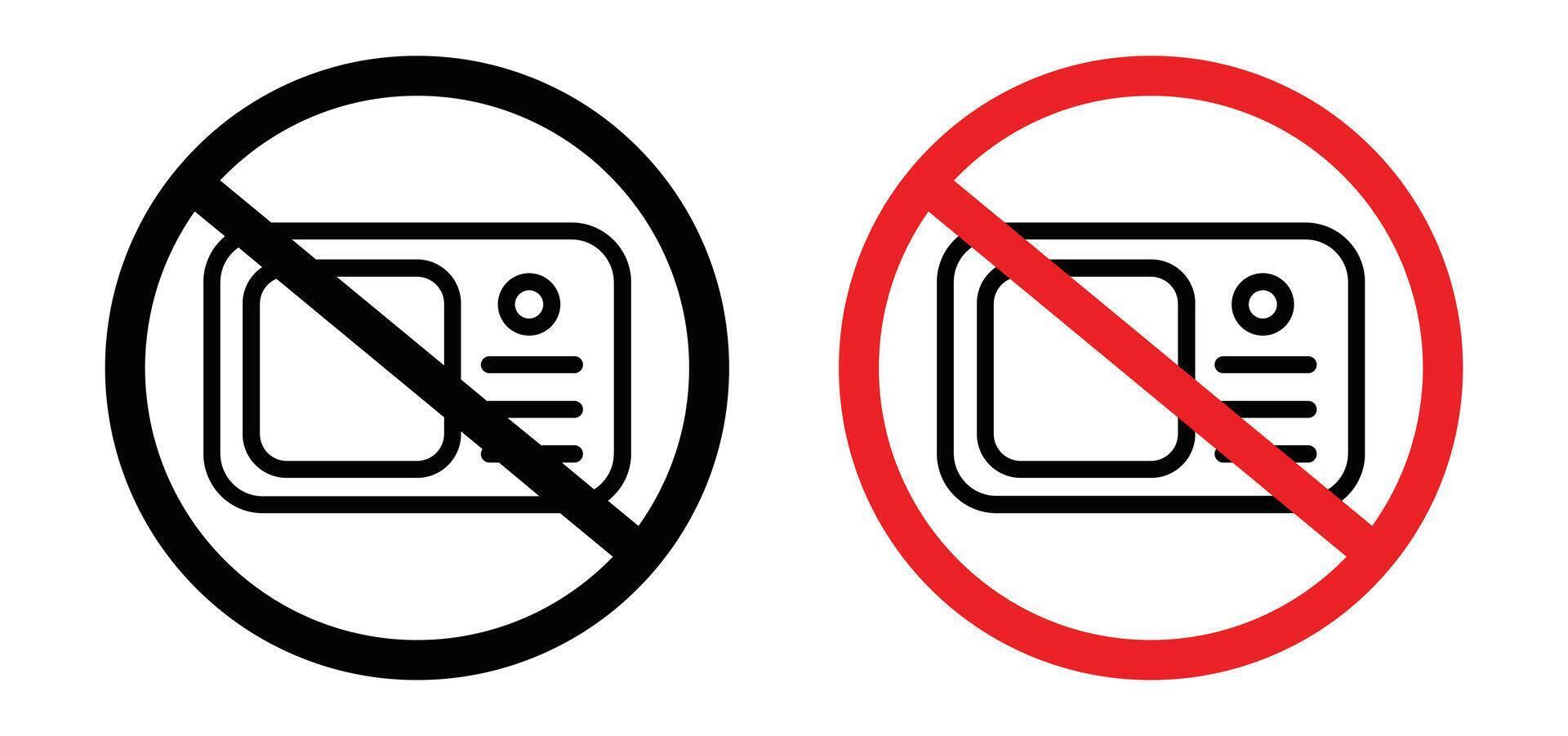Do not microwave outline icon collection or set. Do not microwave Thin line art vector