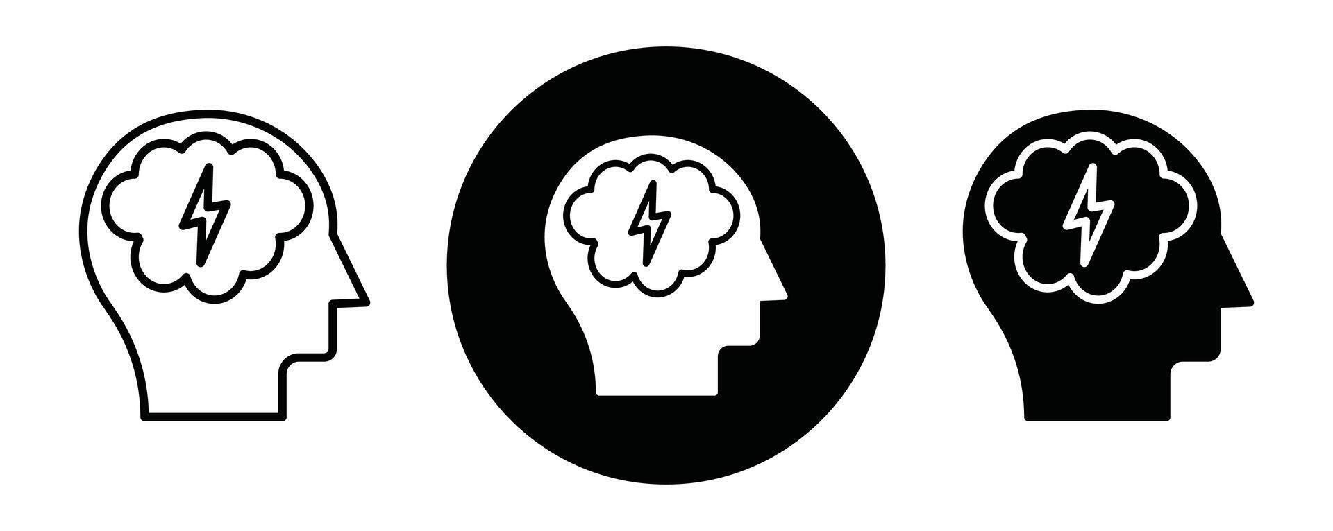 Epilepsy outline icon collection or set. Epilepsy Thin line art vector