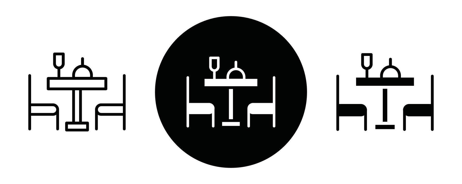 Dinner table outline icon collection or set. Dinner table Thin line art vector