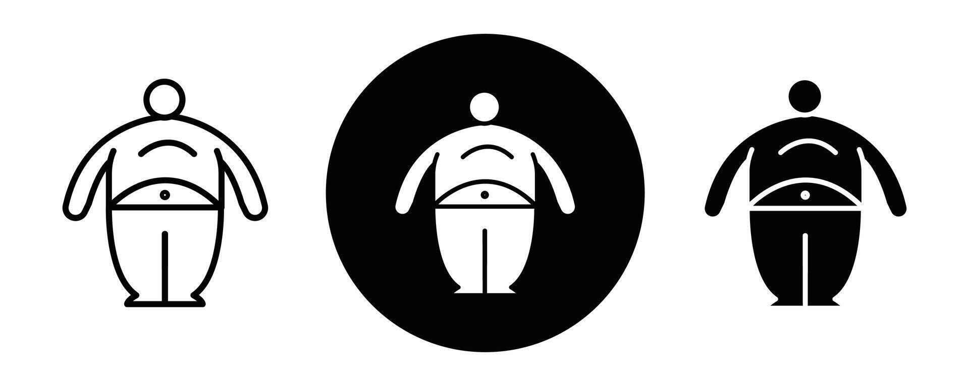 Fat man outline icon collection or set. Fat man Thin line art vector