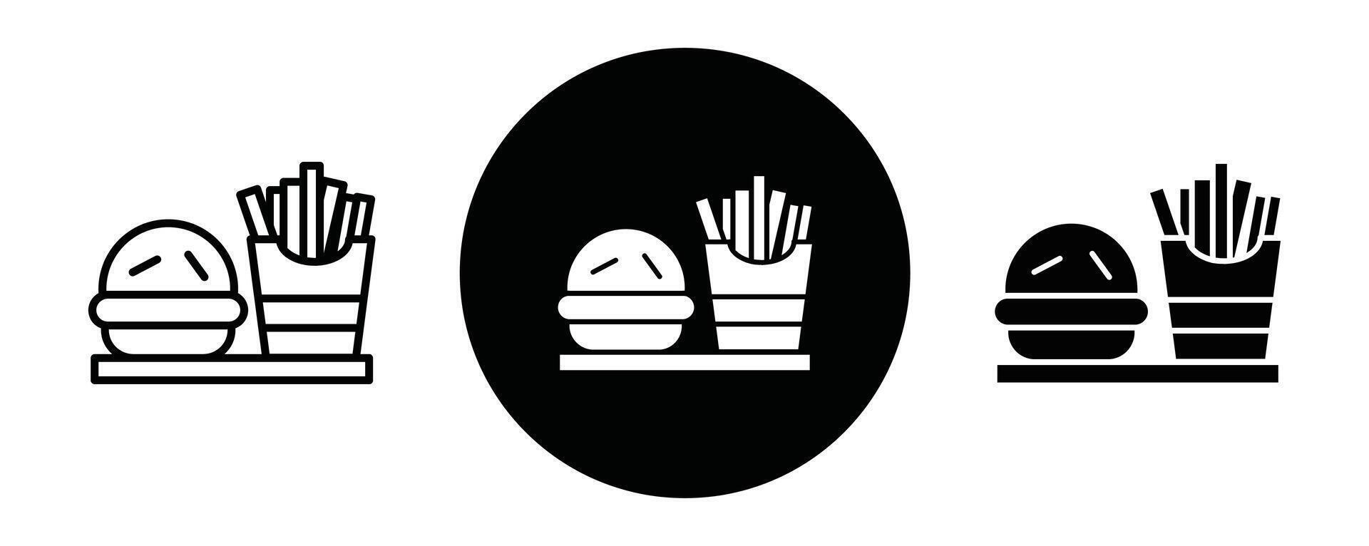 Fast Food outline icon collection or set. Fast Food Thin line art vector
