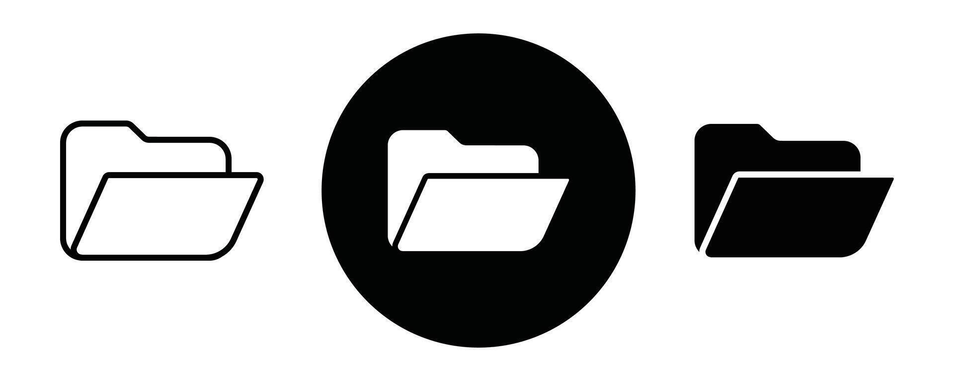 Folder icon line art vector