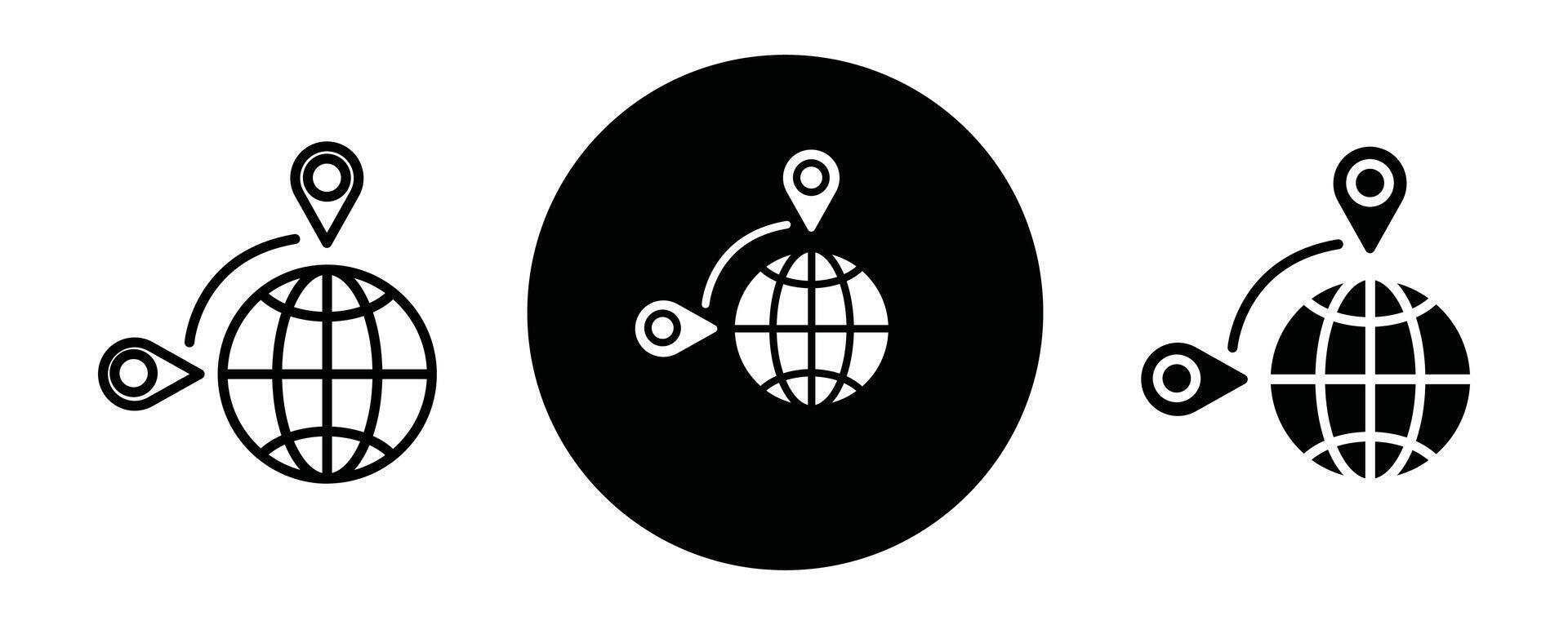 Global distribution outline icon collection or set. Global distribution Thin line art vector