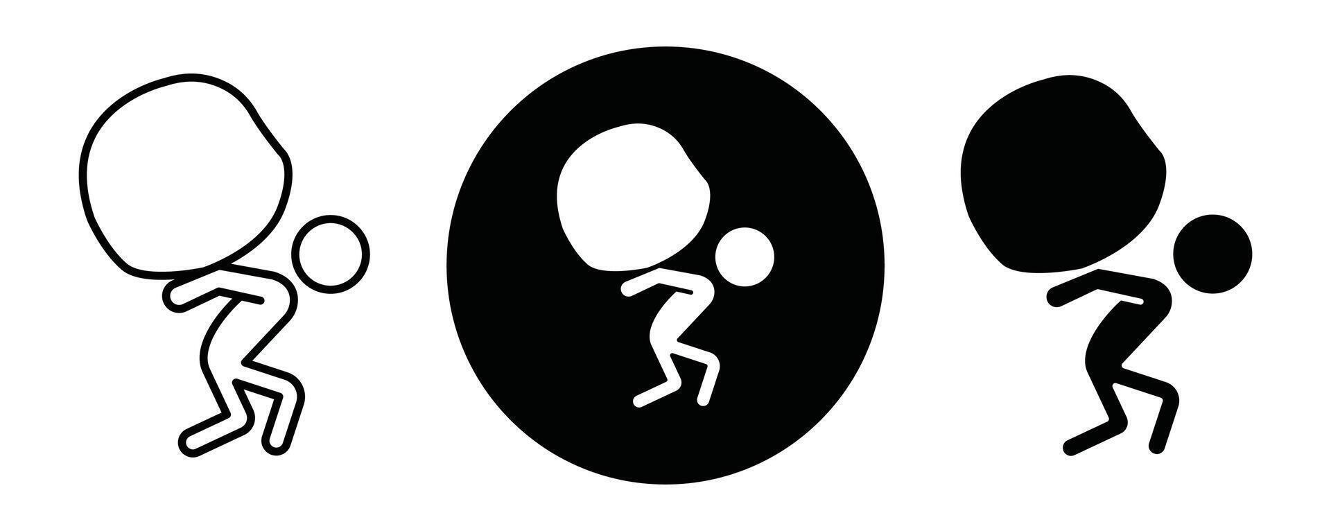 Heavy burden icon line art vector