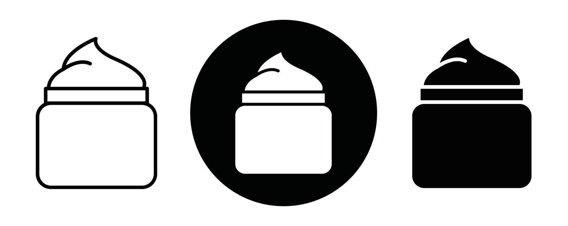 Facial cream outline icon collection or set. Facial cream Thin line art vector