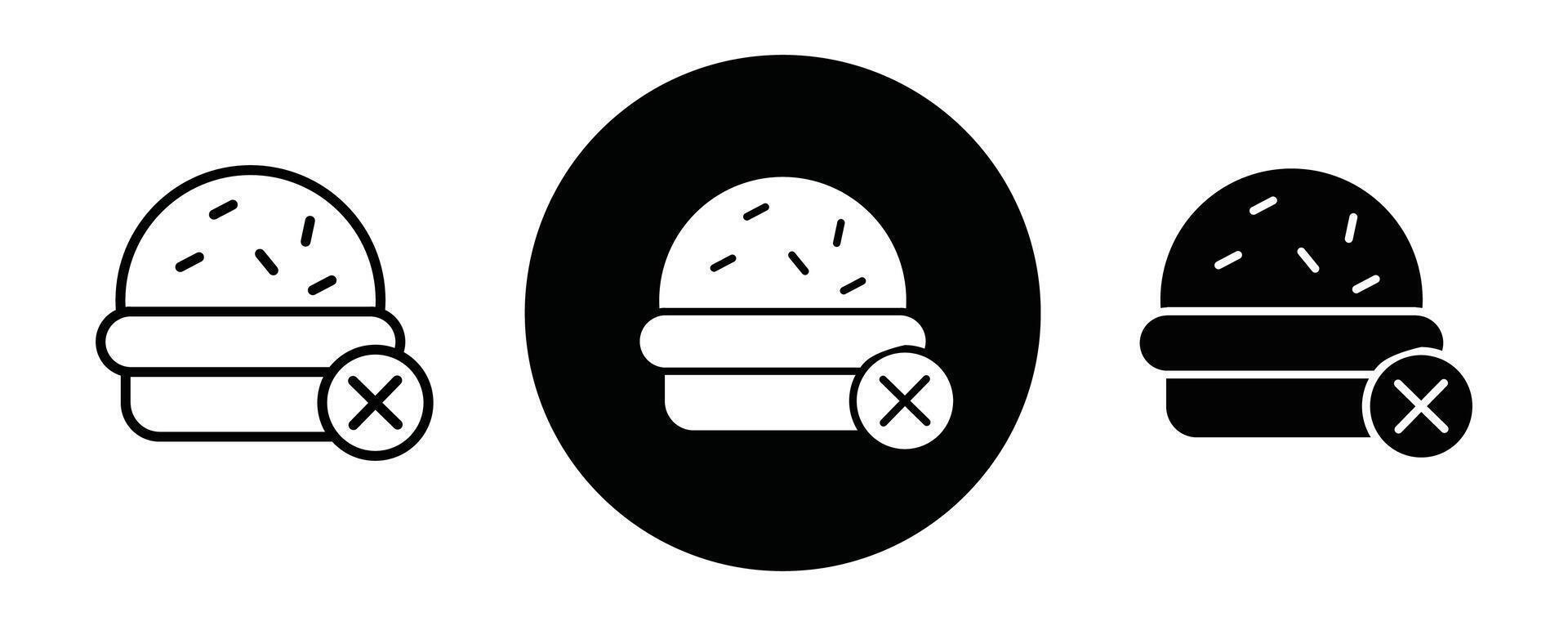 Forbidden burger outline icon collection or set. Forbidden burger Thin line art vector