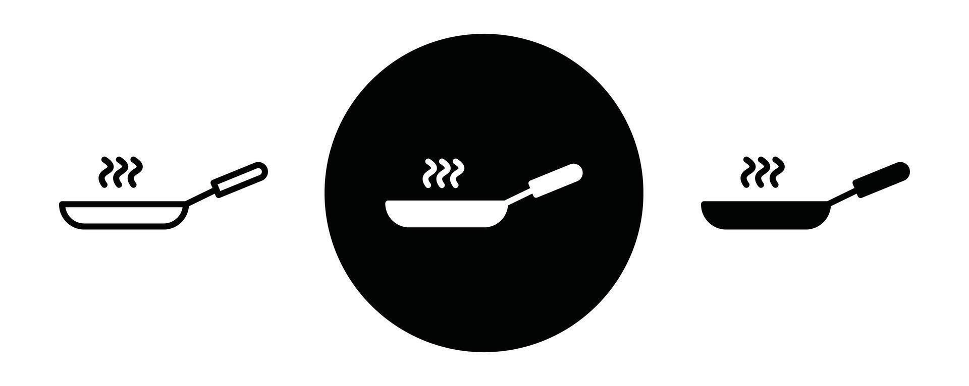 Frying pan outline icon collection or set. Frying pan Thin line art vector