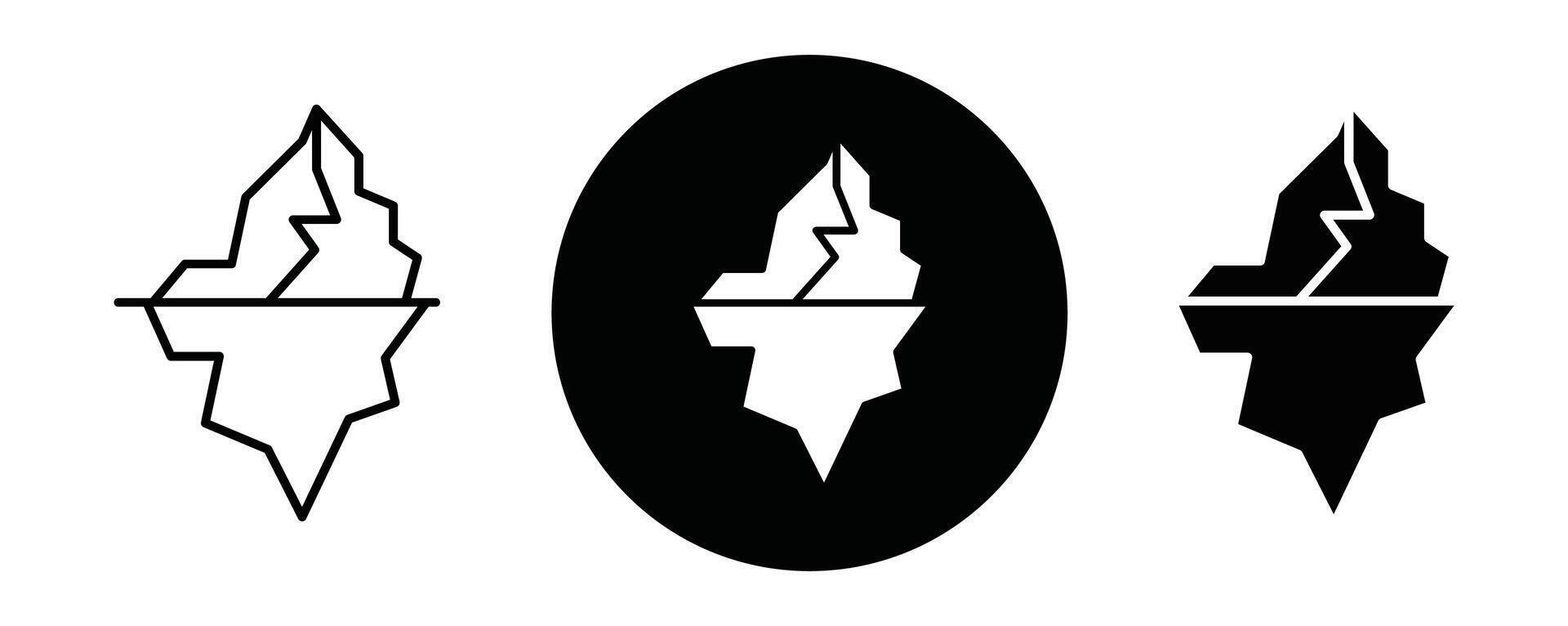 Iceberg outline icon collection or set. Iceberg Thin line art vector