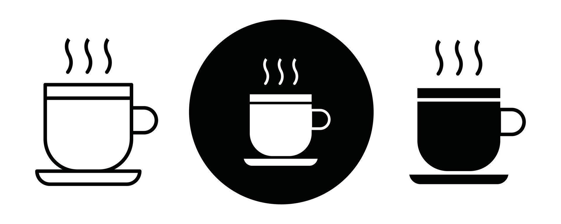 Hot drinks outline icon collection or set. Hot drinks Thin line art vector