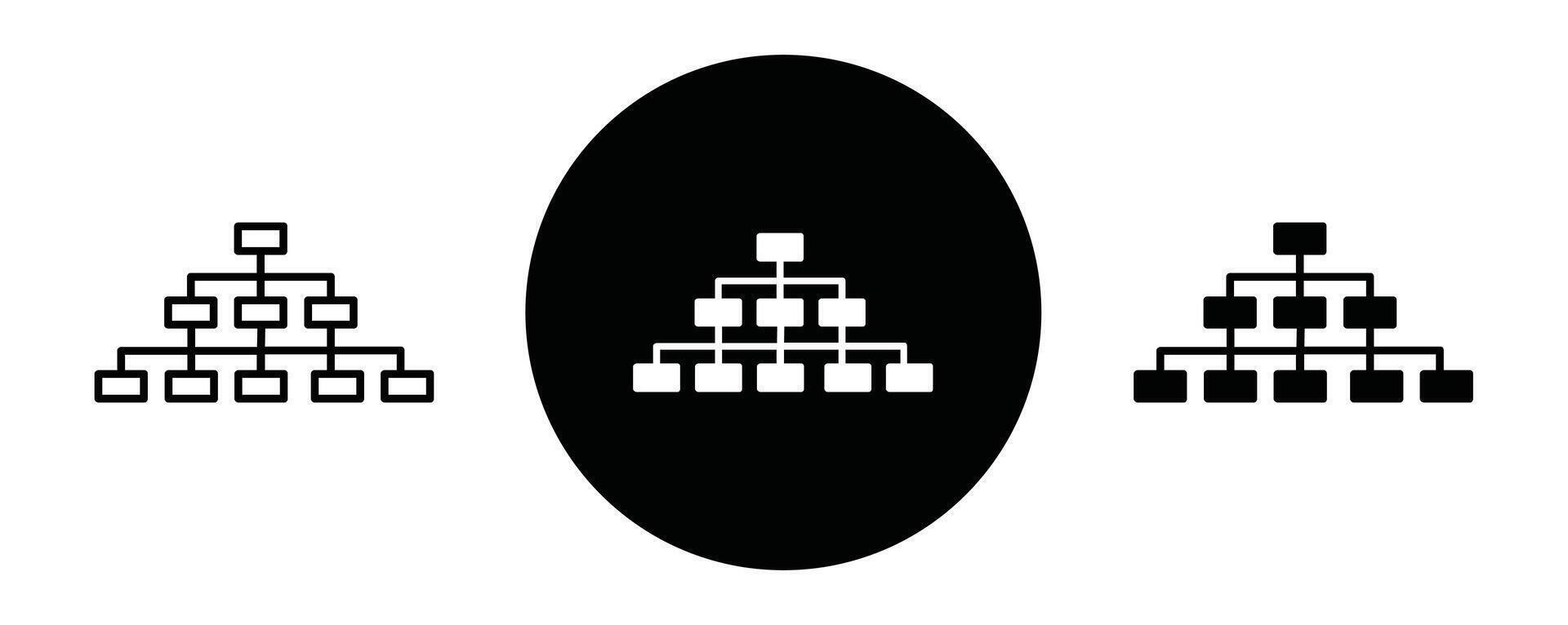 Hierarchical order outline icon collection or set. Hierarchical order Thin line art vector