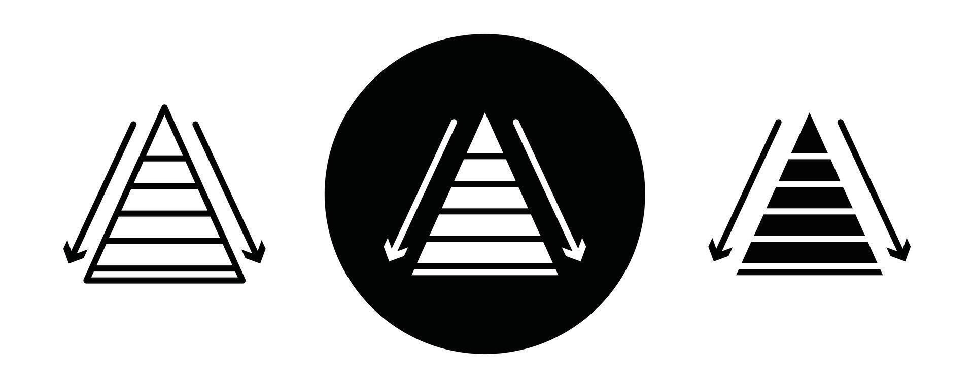 Hierarchy pyramid outline icon collection or set. Hierarchy pyramid Thin line art vector