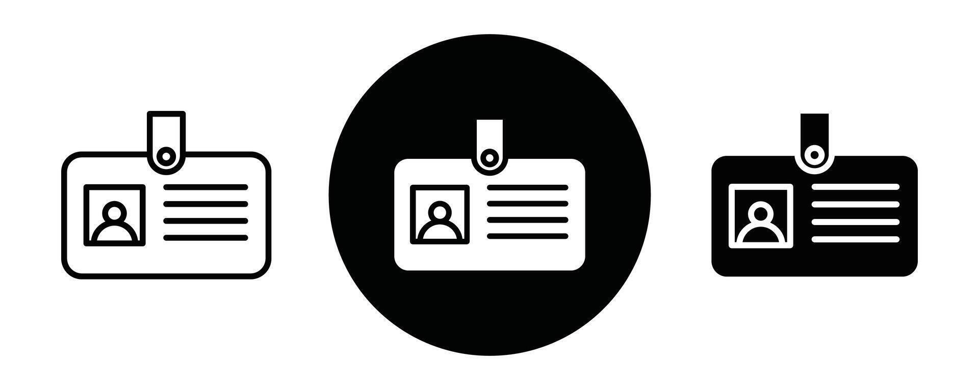 Identification badge outline icon collection or set. Identification badge Thin line art vector