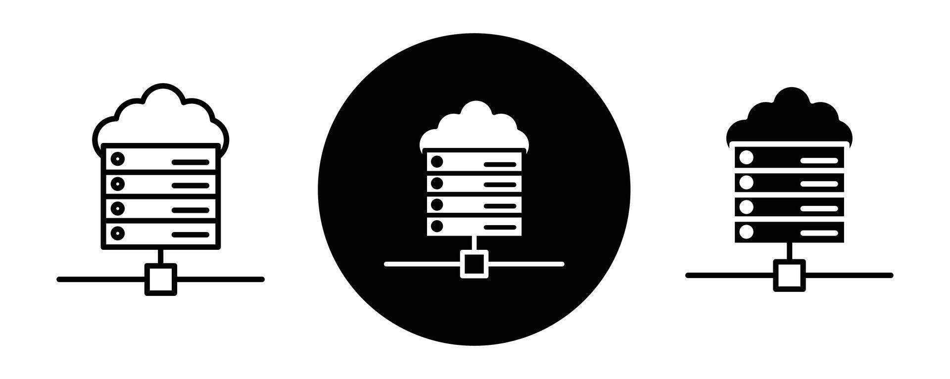 Hosting outline icon collection or set. Hosting Thin line art vector