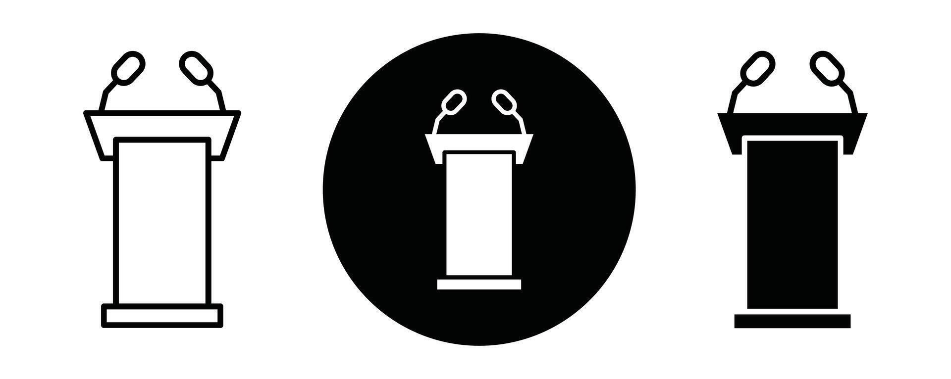 Lectern outline icon collection or set. Lectern Thin line art vector