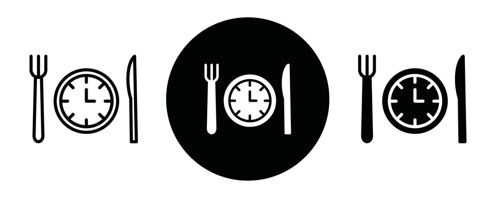 Lunchtime outline icon collection or set. Lunchtime Thin line art vector