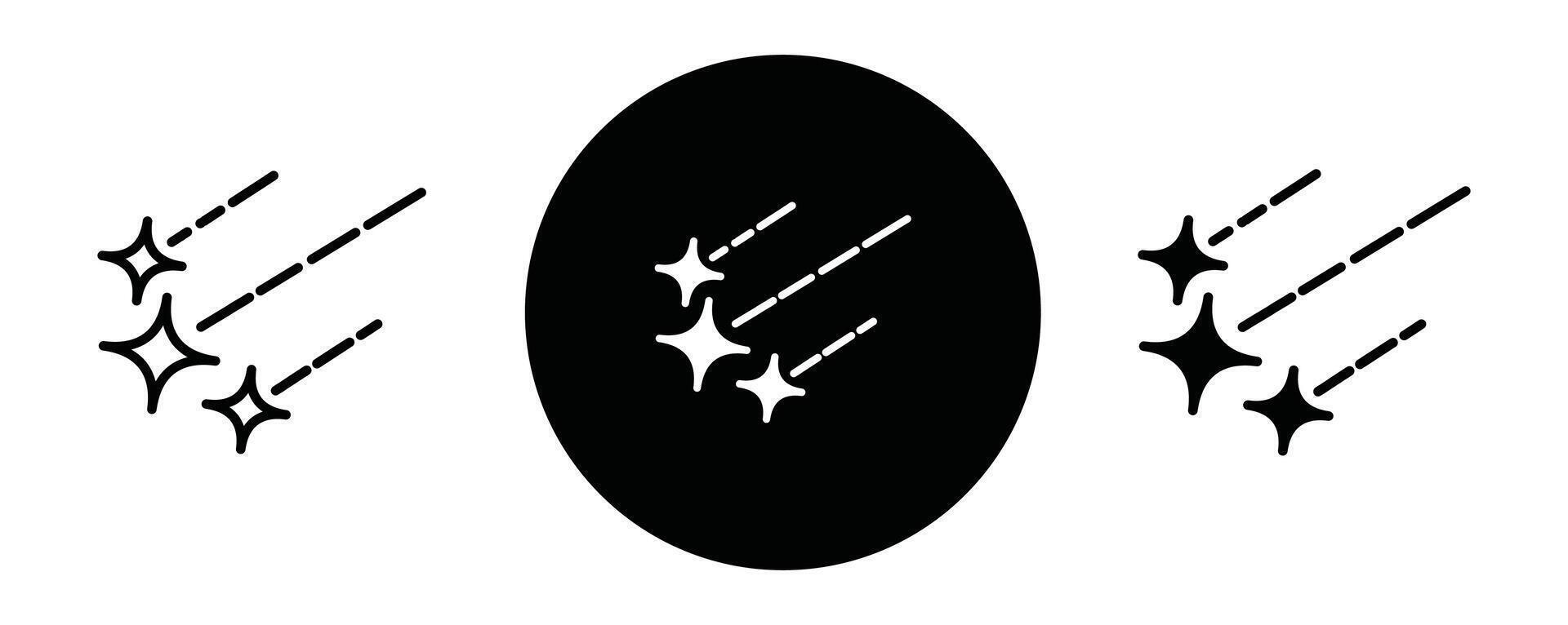 Meteor shower outline icon collection or set. Meteor shower Thin line art vector