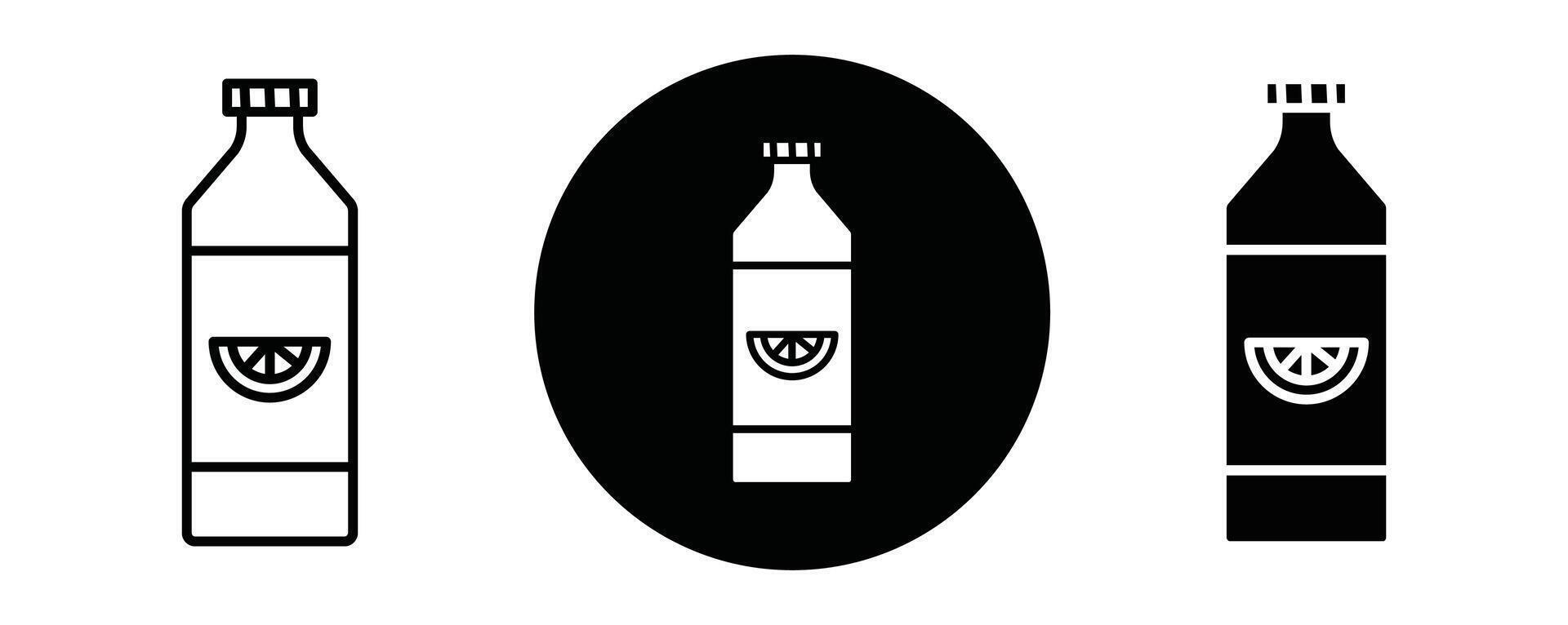Juice bottle outline icon collection or set. Juice bottle Thin line art vector