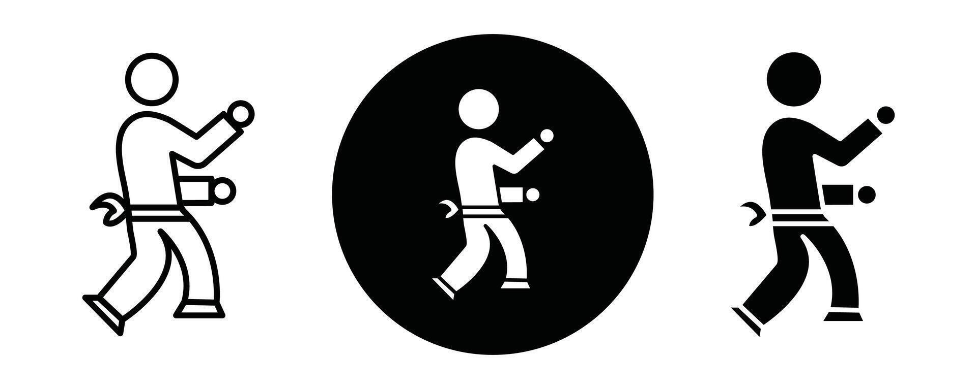 Karate fighter outline icon collection or set. Karate fighter Thin line art vector