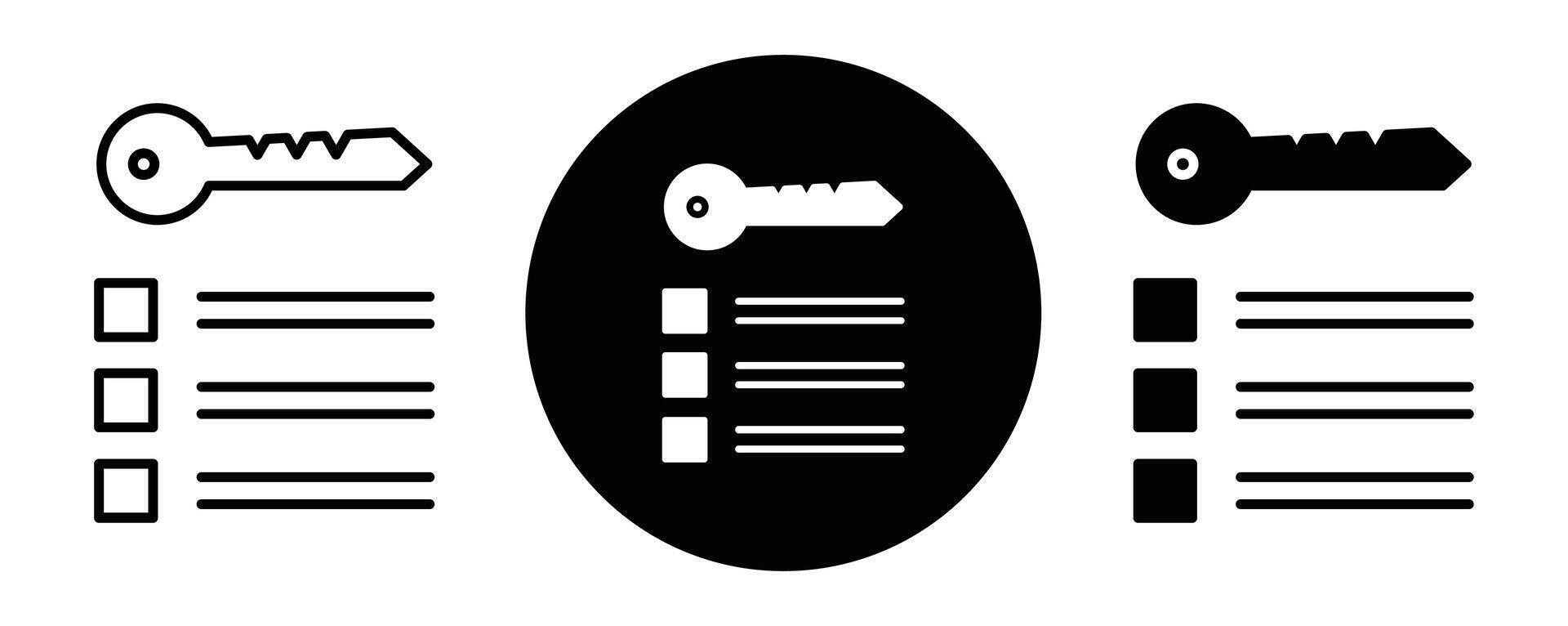 Key takeaway outline icon collection or set. Key takeaway Thin line art vector