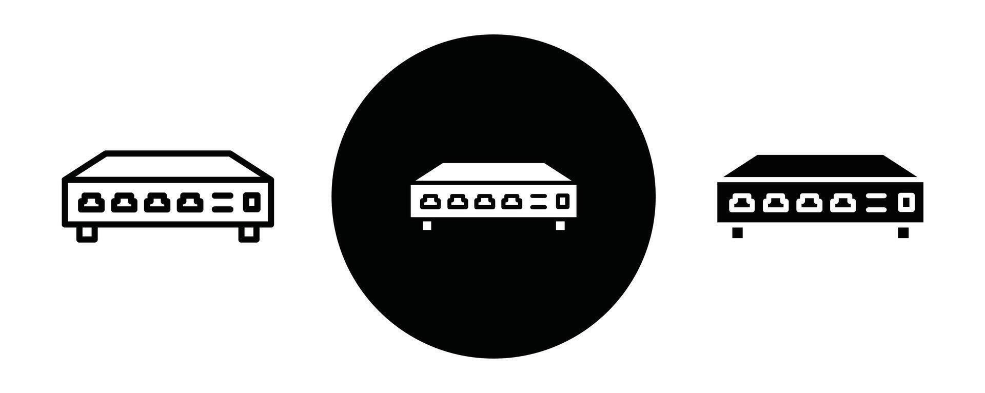 Network switch outline icon collection or set. Network switch Thin line art vector