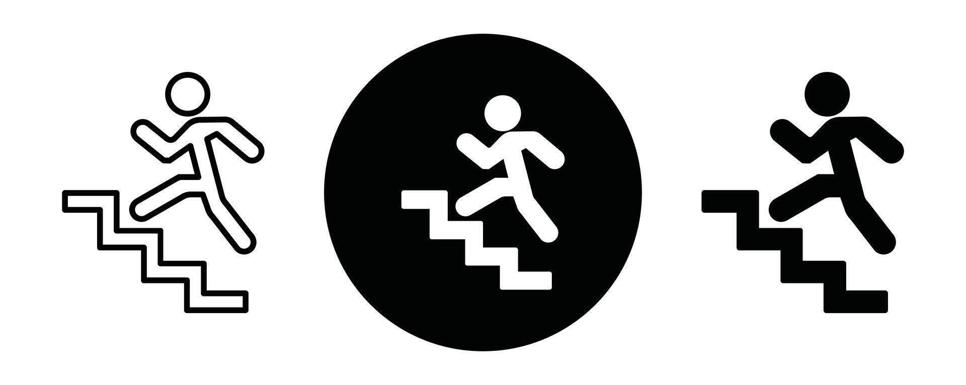 Man climbing outline icon collection or set. Man climbing Thin line art vector