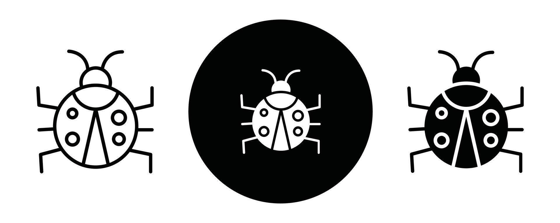 Ladybug outline icon collection or set. Ladybug Thin line art vector
