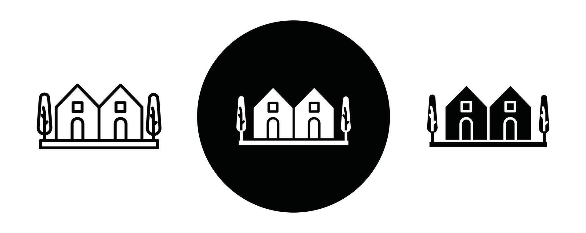 Neighborhood outline icon collection or set. Neighborhood Thin line art vector