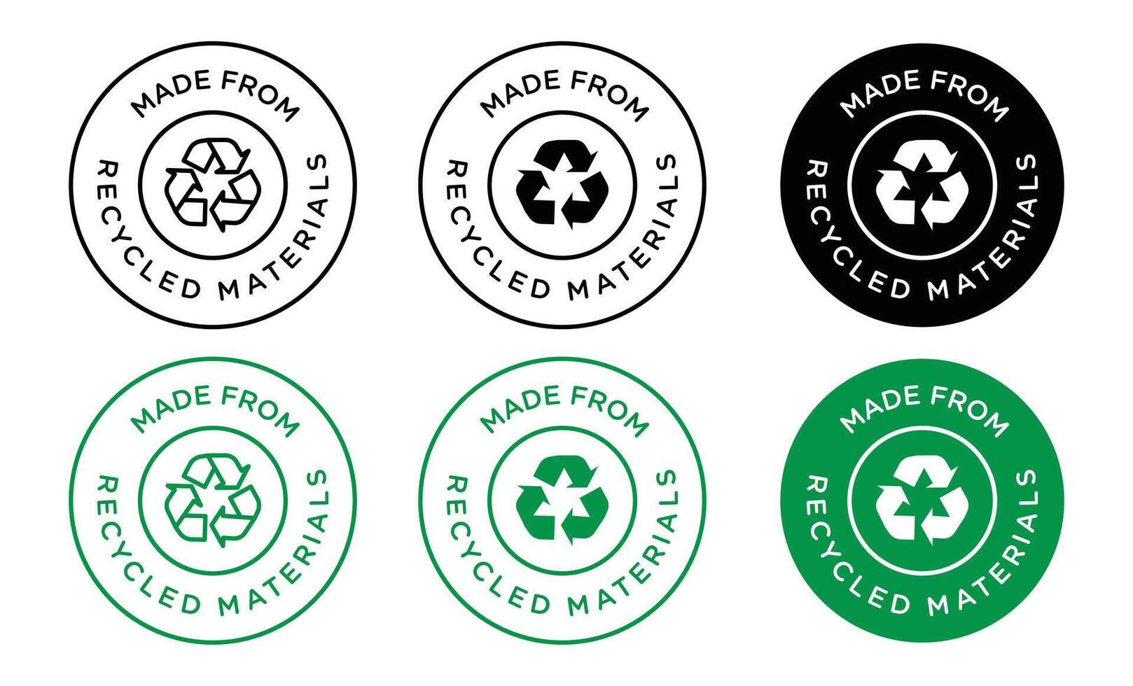 Made from recycled materials icon line art vector