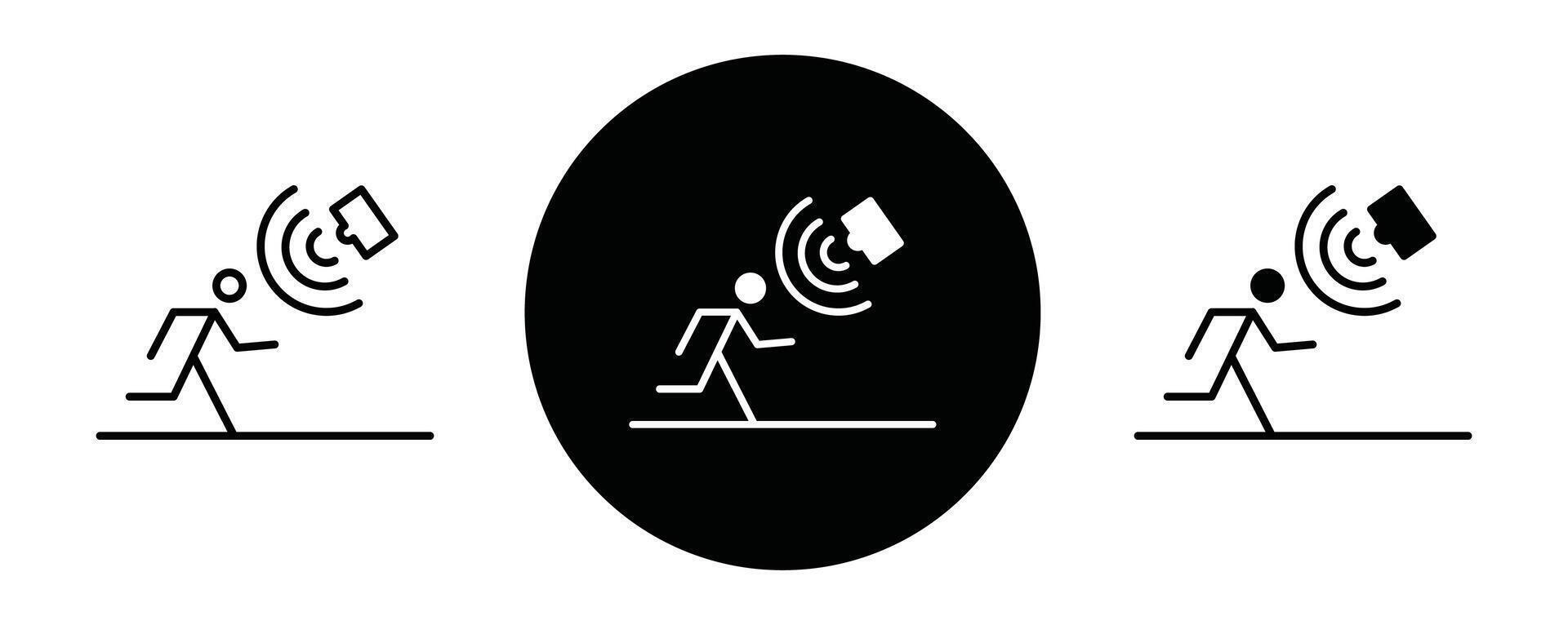 Motion sensor icon line art vector