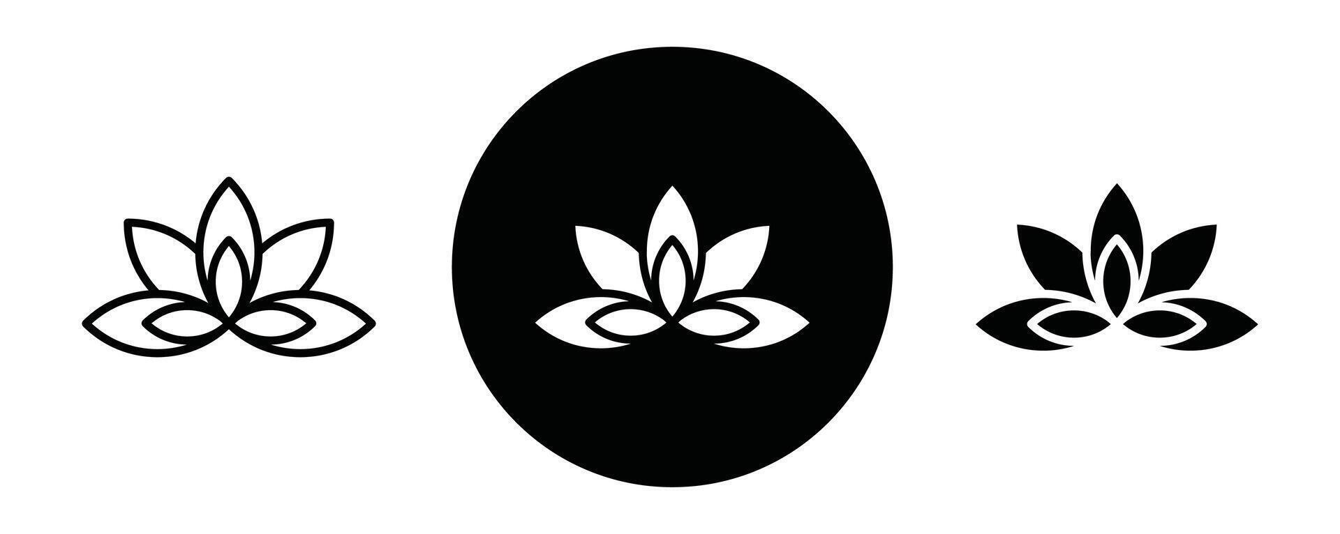 lotus outline icon collection or set. Lotus Thin line art vector