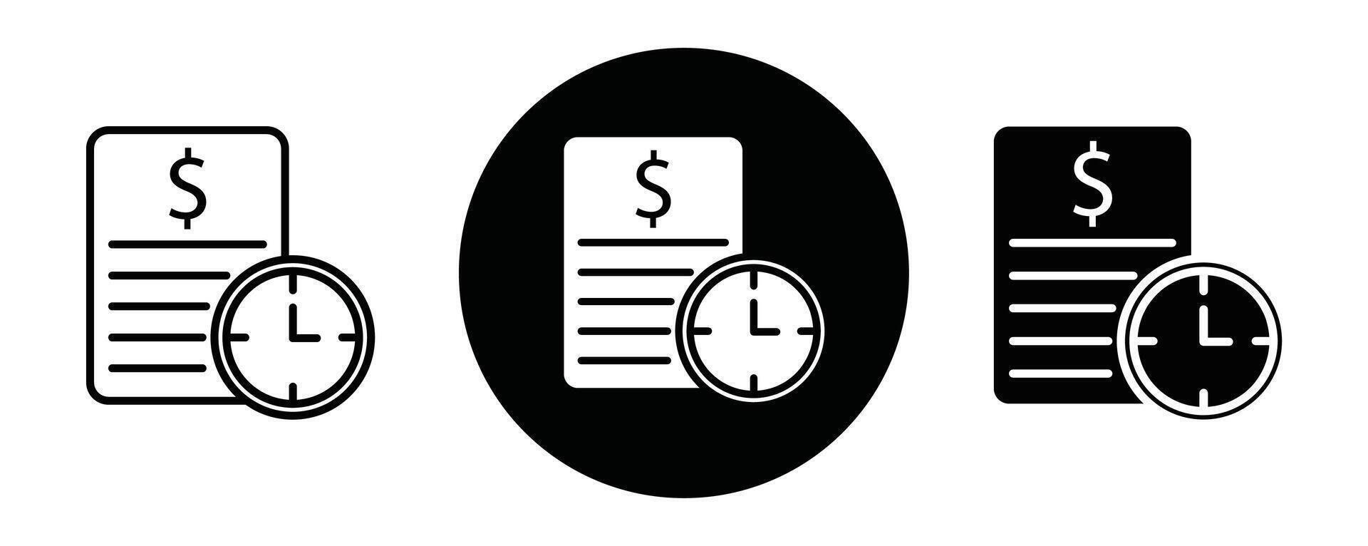 Loan rate and term outline icon collection or set. Loan rate and term Thin line art vector