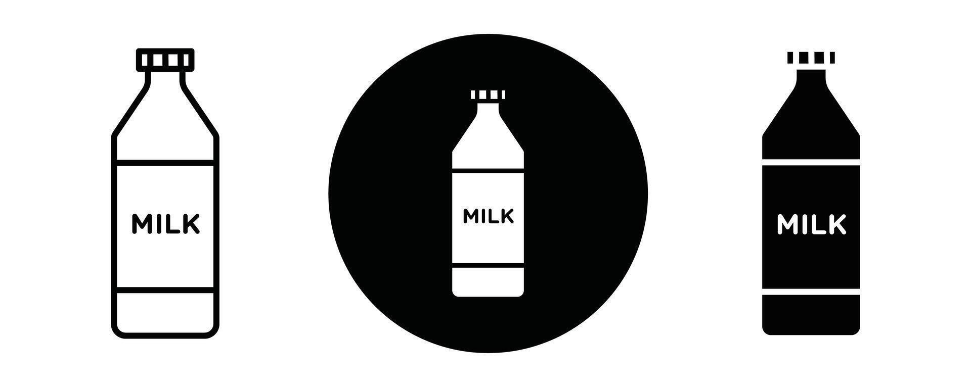 Milk bottle outline icon collection or set. Milk bottle Thin line art vector