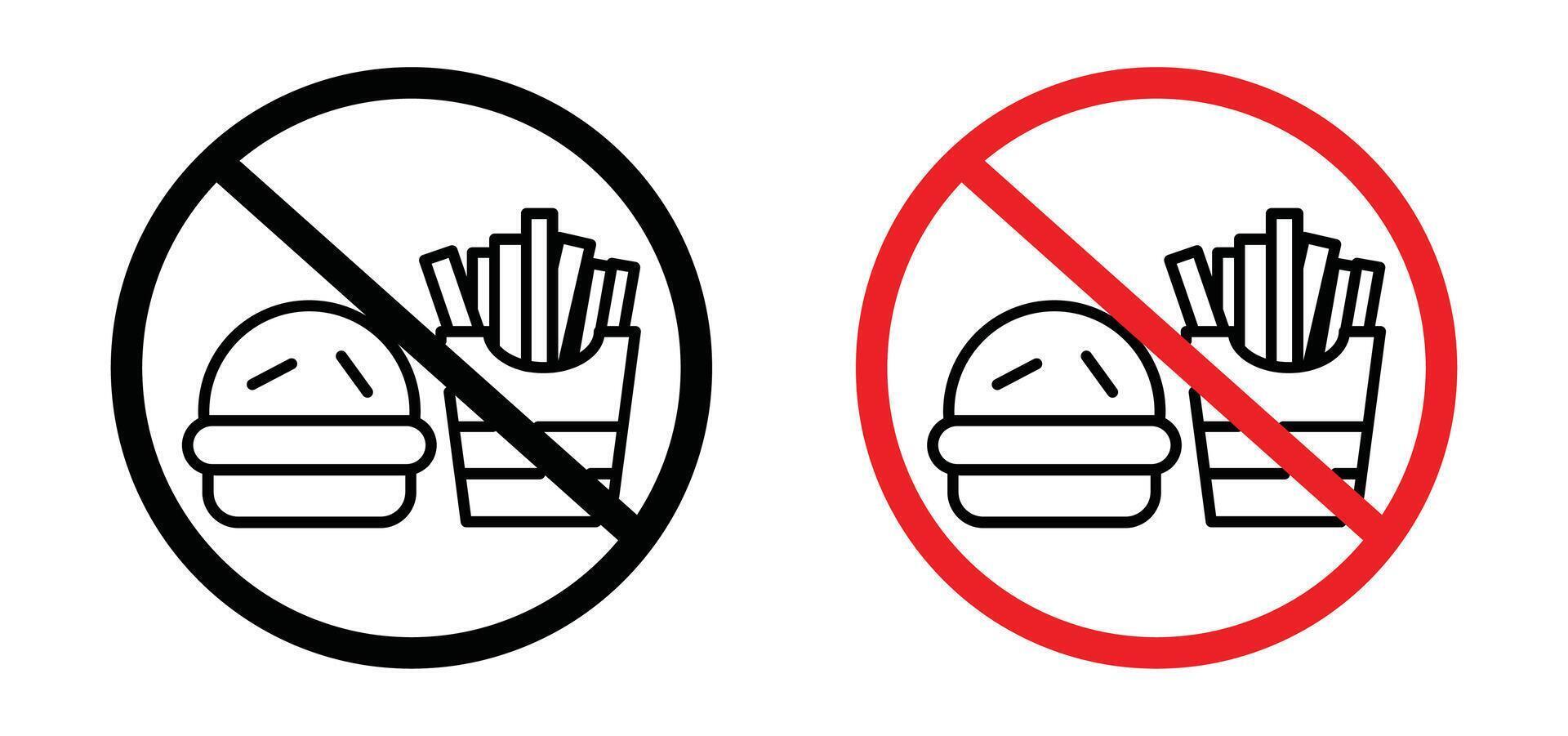 No eating outline icon collection or set. No eating Thin line art vector