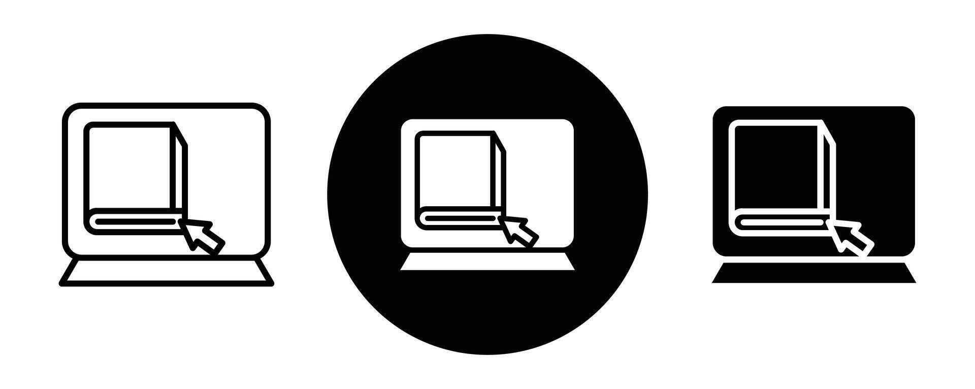 Online library outline icon collection or set. Online library Thin line art vector