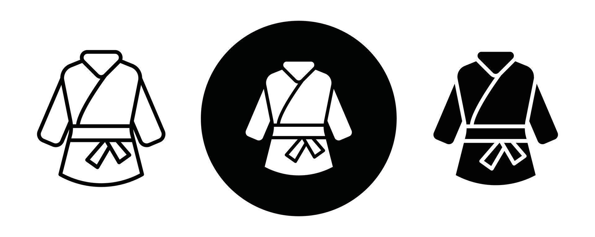 Kimono outline icon collection or set. Kimono Thin line art vector