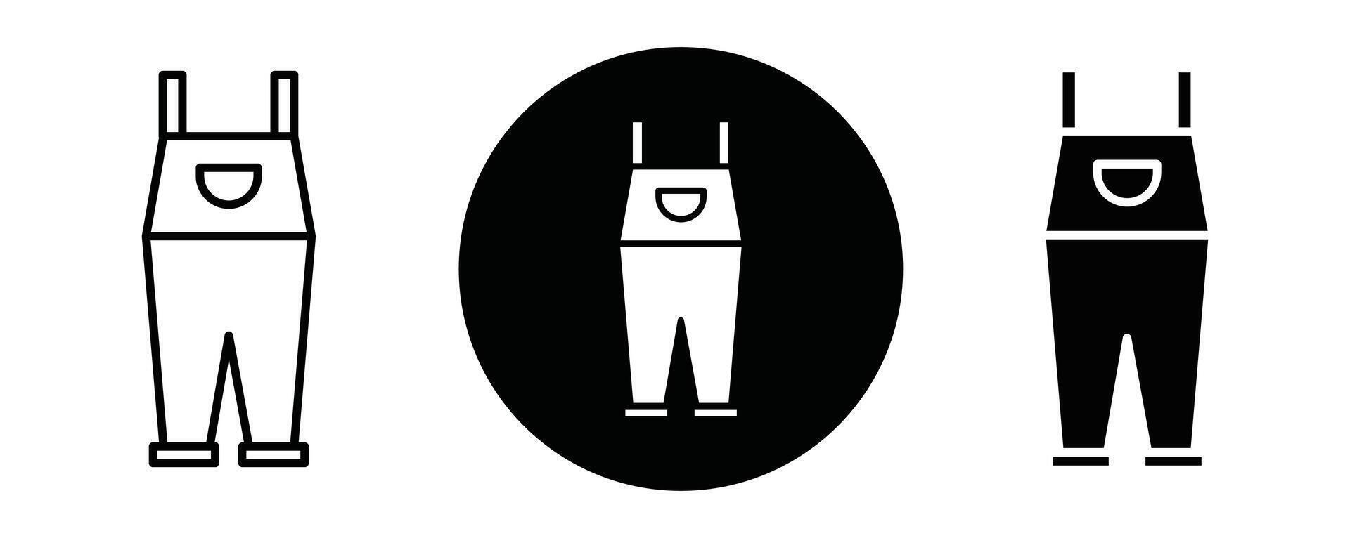 Overall outline icon collection or set. Overall Thin line art vector