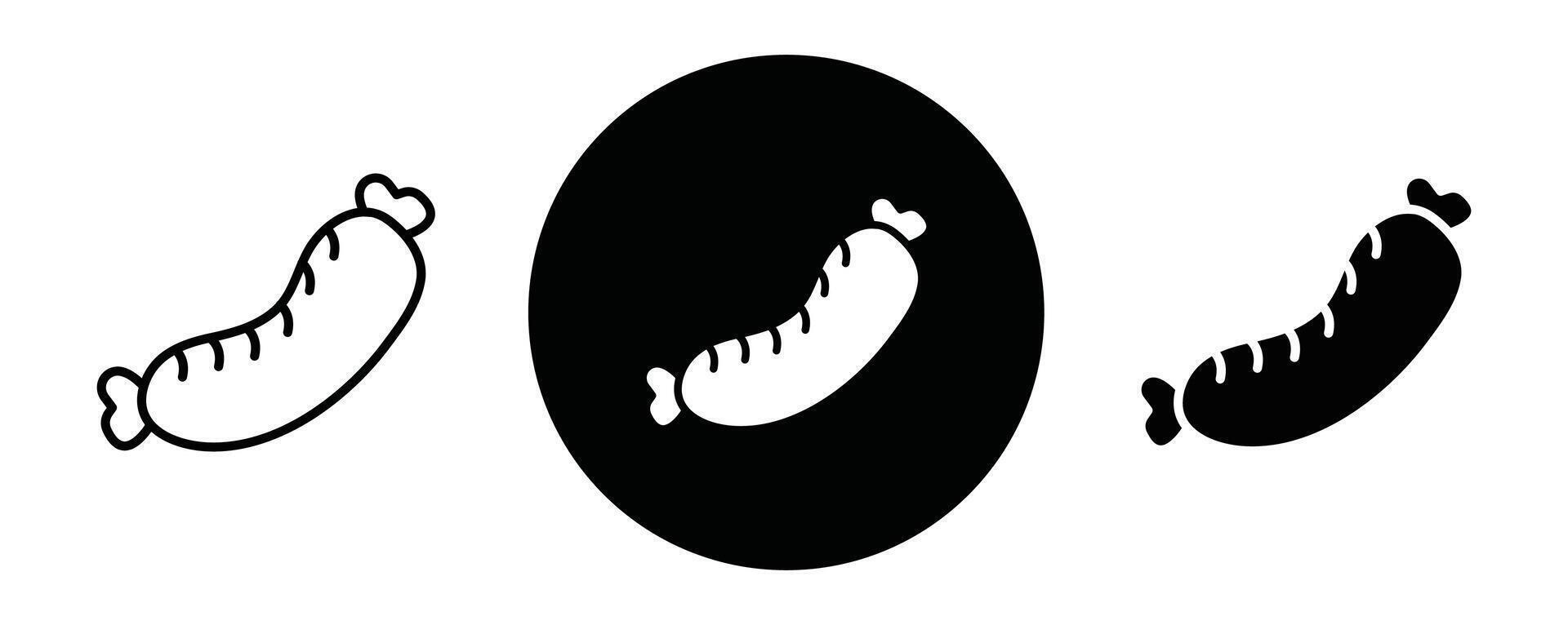Sausage outline icon collection or set. Sausage Thin line art vector