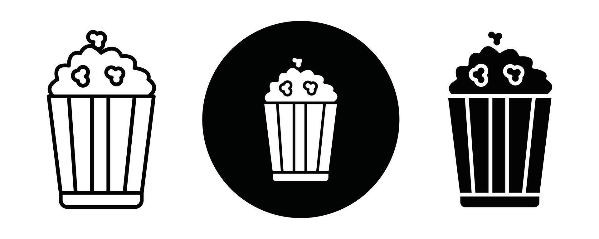 Popcorn outline icon collection or set. Popcorn Thin line art vector