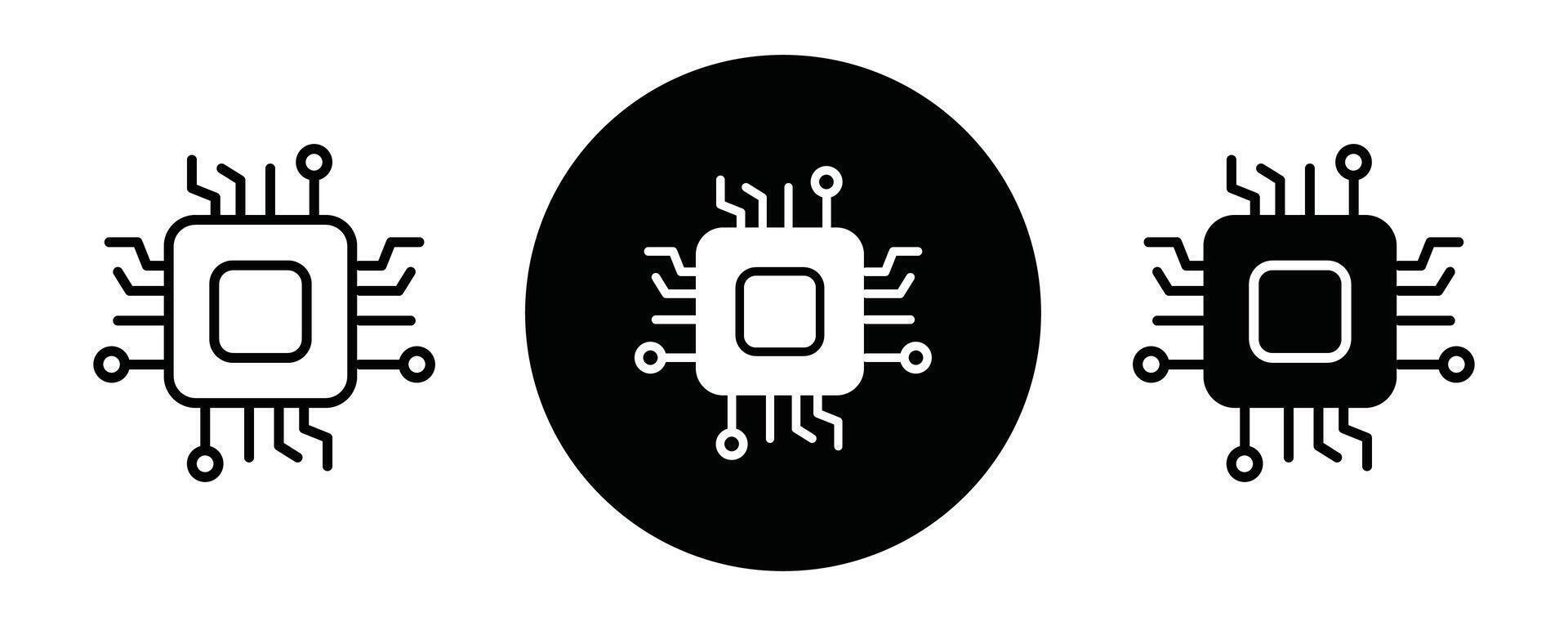 Processor outline icon collection or set. Processor Thin line art vector