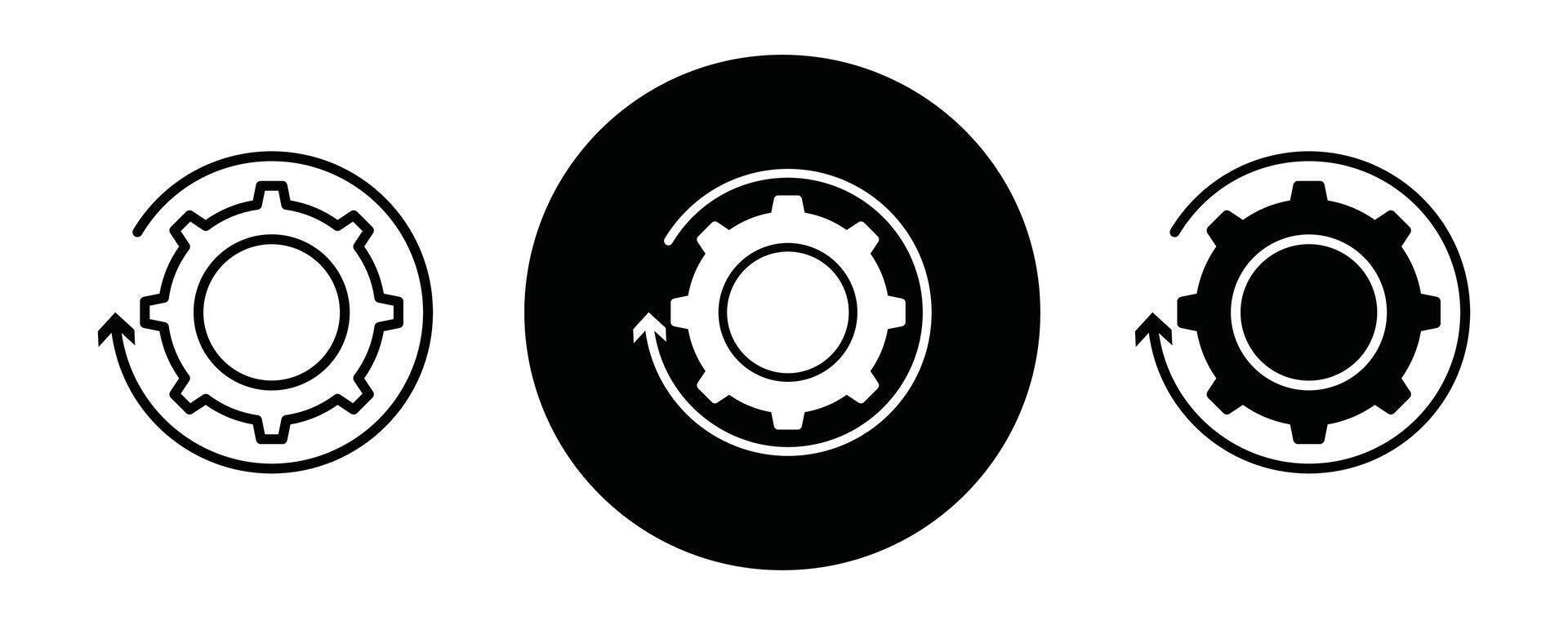 Recovery gear outline icon collection or set. Recovery gear Thin line art vector