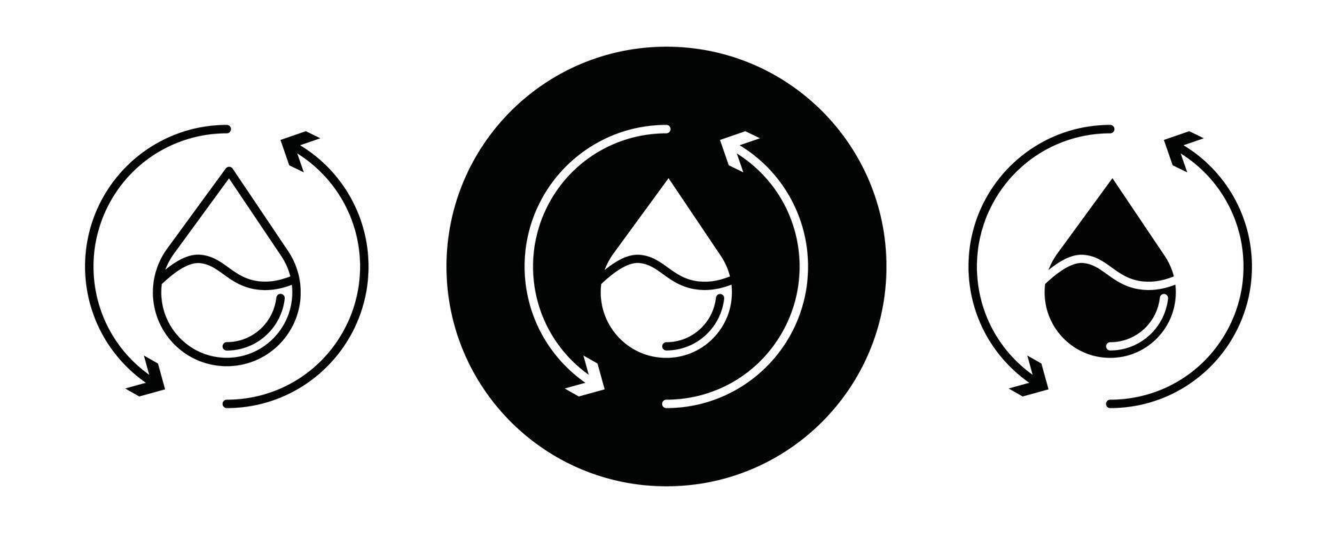 Recycle water outline icon collection or set. Recycle water Thin line art vector
