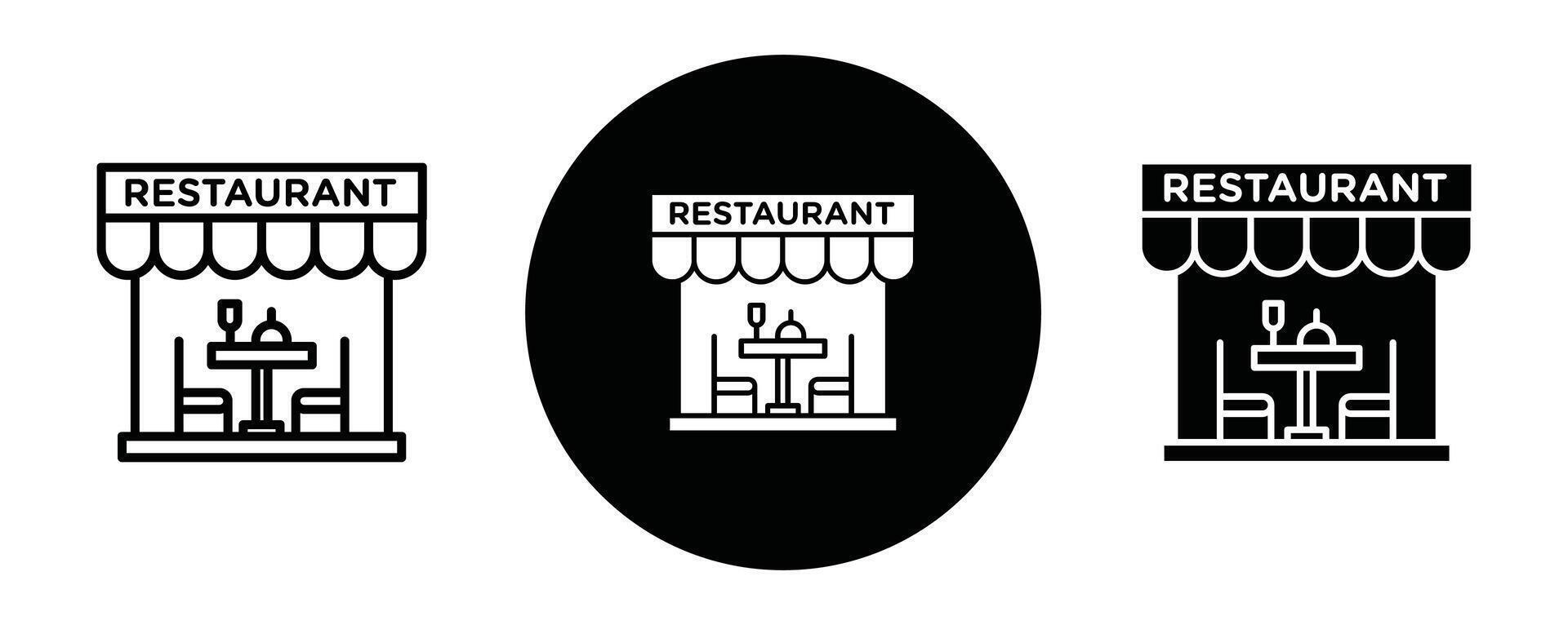 Restaurant outline icon collection or set. Restaurant Thin line art vector