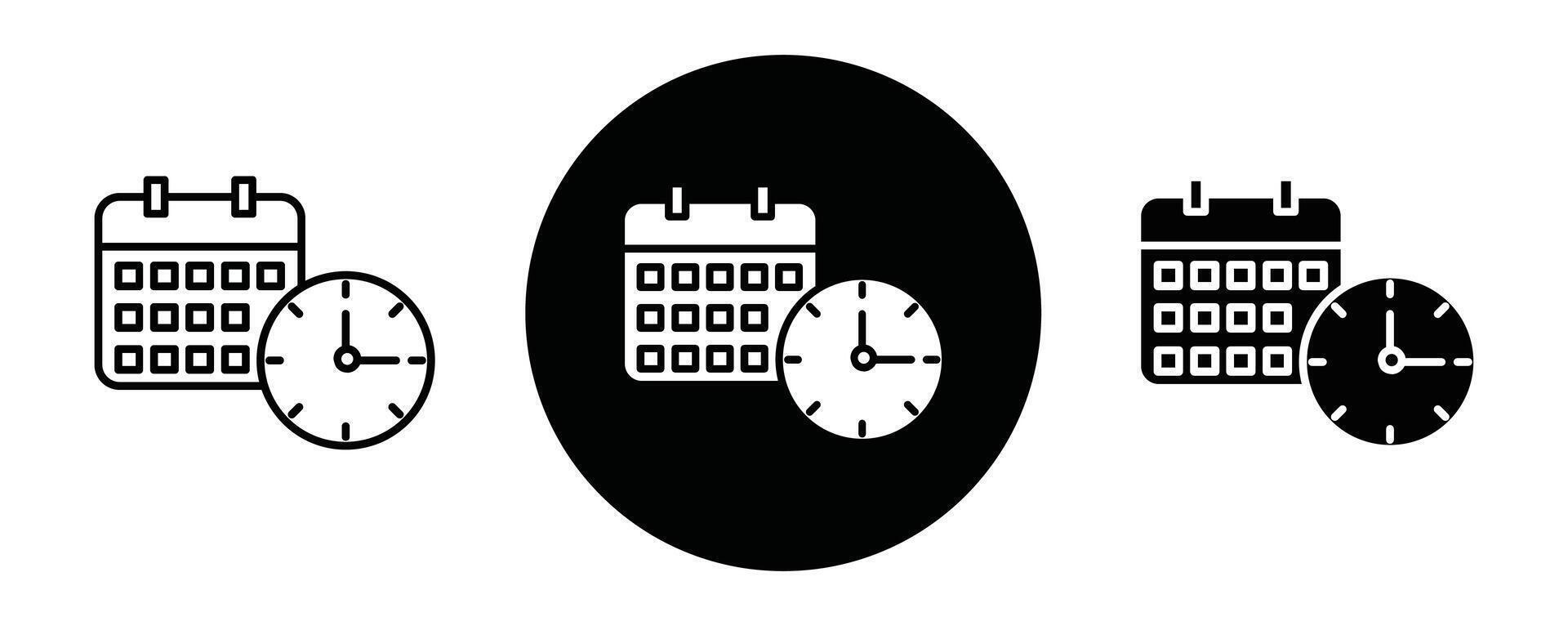 Schedule outline icon collection or set. Schedule Thin line art vector