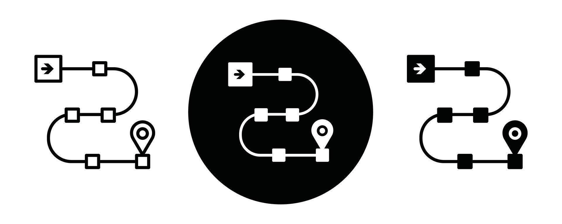 Roadmap icon set vector